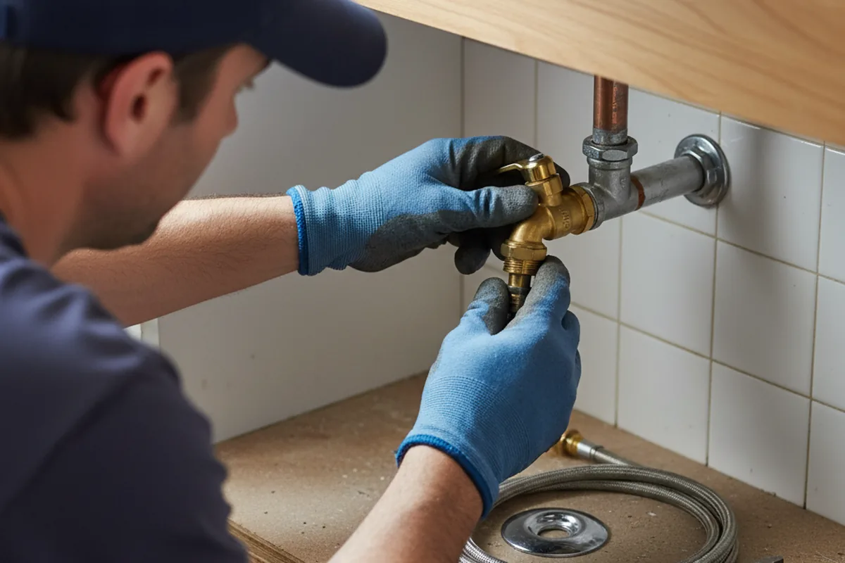 Shutoff valve and fitting work during Burst Pipe Repair in Mount Summit